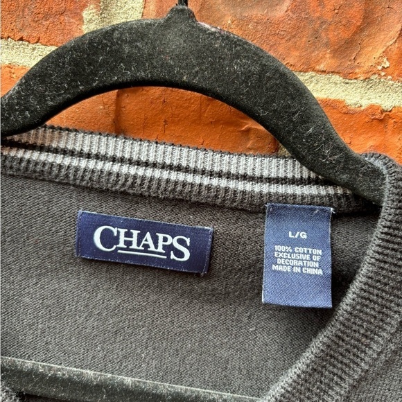 Chaps Mens Large Black Pullover Sweater Vest - Picture 4 of 7